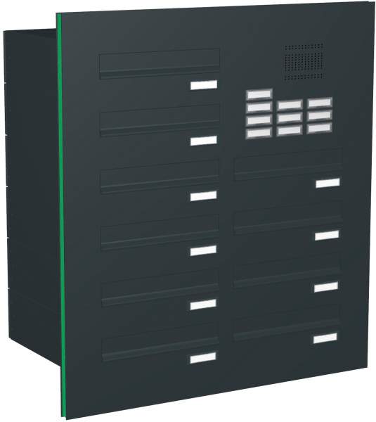 Frabox Briefkastenanlage Türseitenteil gerade Kästen mit Klingeln Modell T2