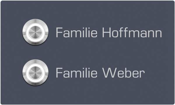 Frabox Klingelplatte LUTON mit 2 LED Tastern für Unterputzmontage