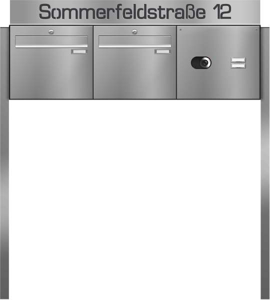 Frabox Freistehende Edelstahl Briefkastenanlage LUIS inklusive Comelit Videotechnik
