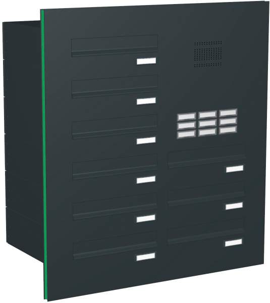 Frabox Briefkastenanlage Türseitenteil gerade Kästen mit Klingeln Modell T2