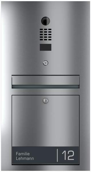 Frabox Edelstahl Unterputz-Briefkasten ICONIC mit DoorBird-Videotechnik