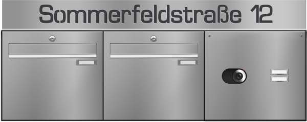 Frabox Edelstahl Aufputz Briefkastenanlage LUIS inklusive Comelit-Video-Technik