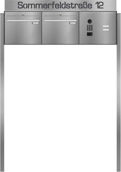 Frabox Freistehende Edelstahl Briefkastenanlage LUIS inklusive DoorBird Videotechnik