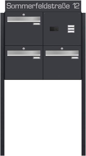 Frabox Freistehende Briefkastenanlage LUIS inklusive Comelit Videotechnik