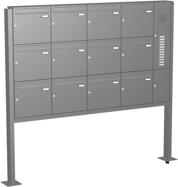 Frabox Freistehende Briefkastenanlage mit Klingeln Modell F3