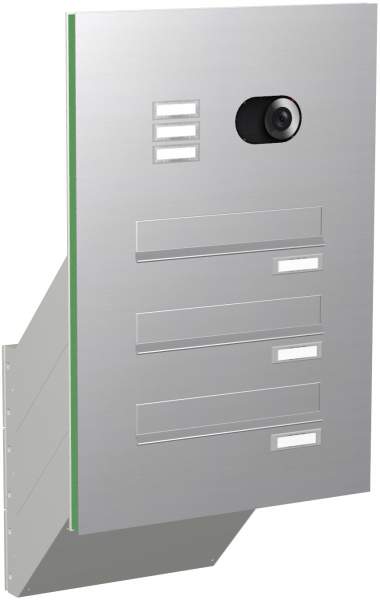 Frabox Briefkastenanlage Edelstahl Türseitenteil, schräge Kästen Modell ET4V mit Video