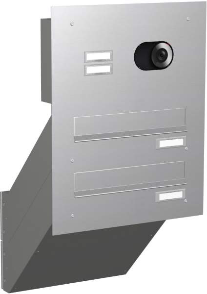 Frabox Edelstahl Briefkastenanlage Mauerdurchwurf mit Video Modell EM2V