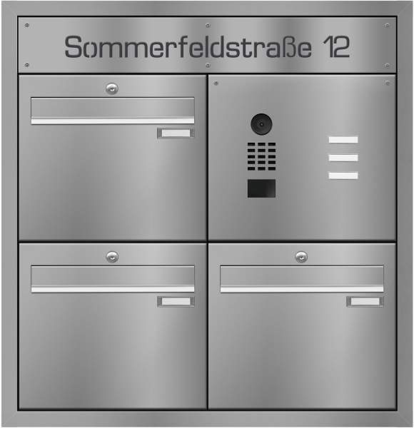 Frabox Edelstahl Unterputz Briefkastenanlage LUIS inklusive DoorBird Video-Technik