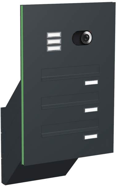 Frabox Briefkastenanlage Türseitenteil schräge Kästen Modell T4V mit Video