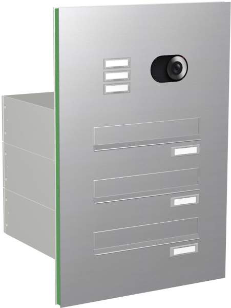 Frabox Briefkastenanlage Edelstahl Türseitenteil, gerade Kästen, Modell ET2V mit Video