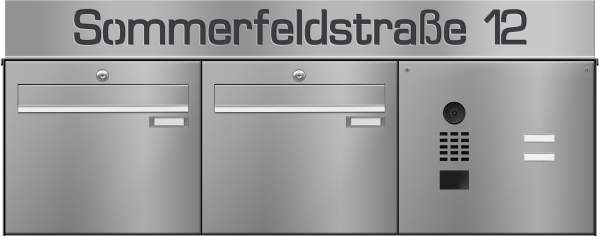 Frabox Edelstahl Aufputz Briefkastenanlage LUIS inklusive DoorBird Video-Technik