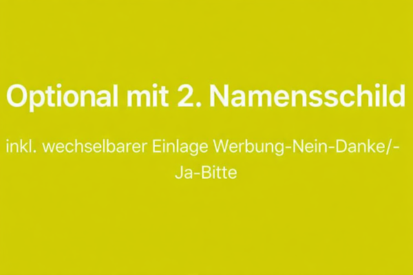 Zweites Namensschild für Briefkastenanlage LEVIRO