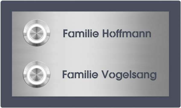 Frabox Klingelplatte LUTON mit 2 LED Tastern für Unterputzmontage
