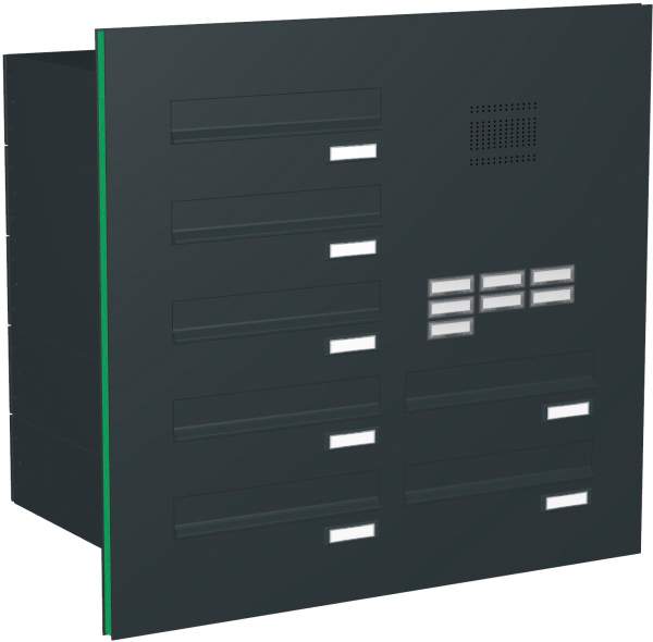 Frabox Briefkastenanlage Türseitenteil gerade Kästen mit Klingeln Modell T2