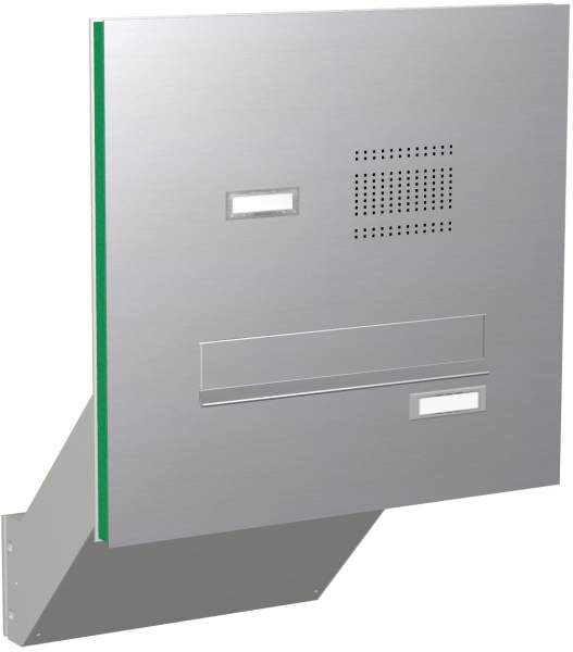 Frabox Briefkastenanlage Edelstahl Türseitenteil schräge Kästen mit Klingel Modell ET4