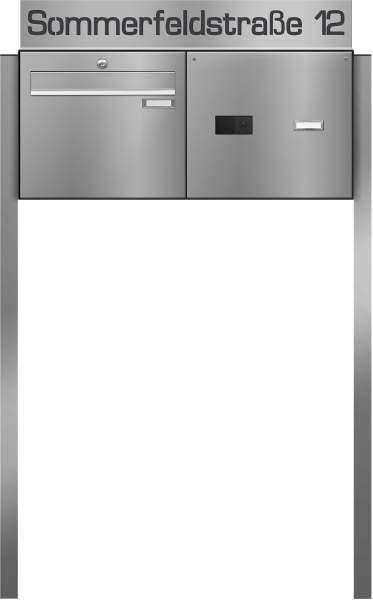 Frabox Freistehende Edelstahl Briefkastenanlage LUIS inklusive Comelit Videotechnik