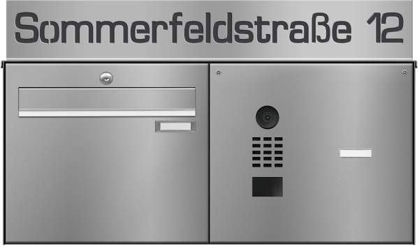 Frabox Edelstahl Aufputz Briefkastenanlage LUIS inklusive DoorBird Video-Technik
