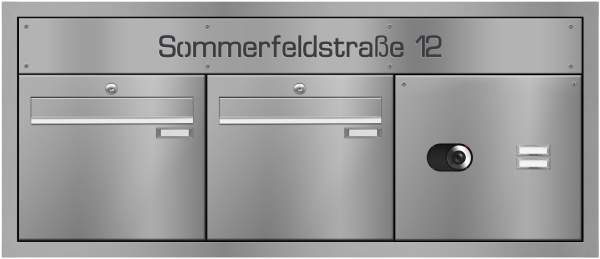 Frabox Edelstahl Unterputz Briefkastenanlage LUIS inklusive Comelit-Video-Technik