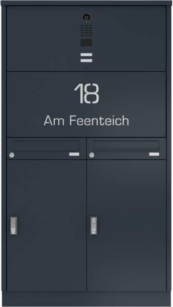 Frabox Post- und Paketkastenanlage VORLEY mit DoorBird-Videotechnik &amp; LED-Beleuchtung