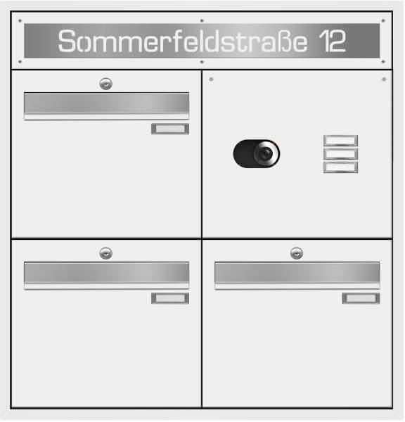 Frabox Unterputz Briefkastenanlage LUIS inklusive Comelit-Video-Technik
