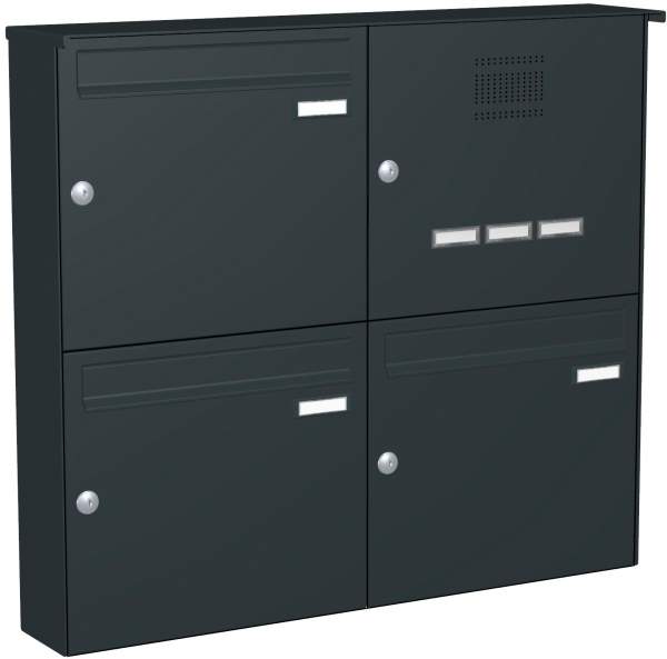 Frabox Briefkastenanlage Aufputz mit eckiger Verkleidung A3