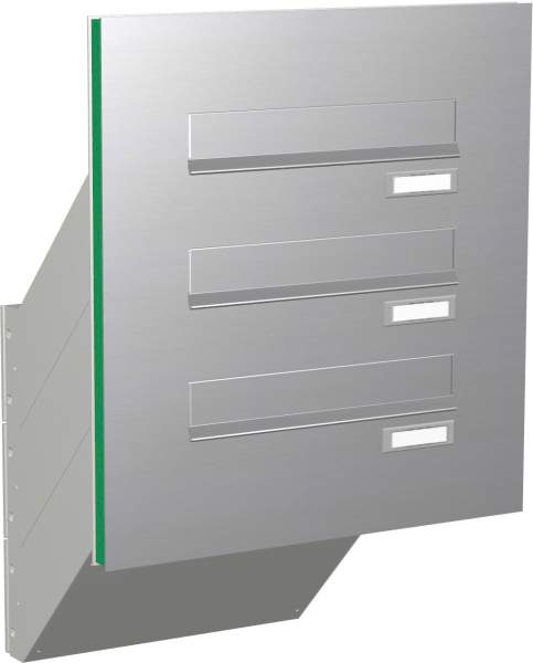 Frabox Briefkastenanlage Edelstahl Türseitenteil schräge Kästen Modell ET3