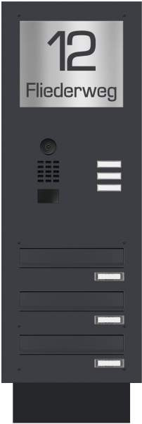 Frabox Mauerdurchwurf Briefkastenanlage LUIS inklusive Doorbird Videotechnik