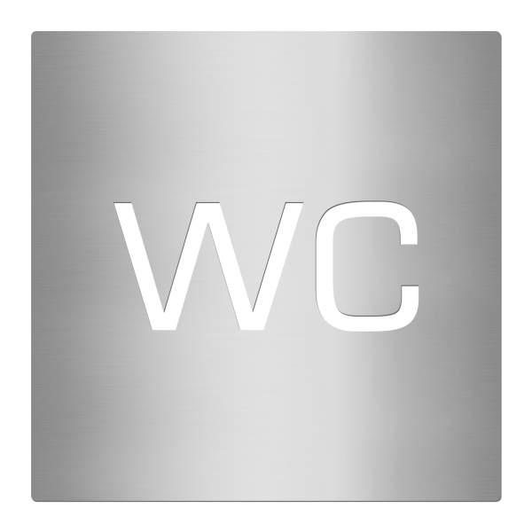Piktogramm "WC" gefertigt aus massiven 2 mm Edelstahl
