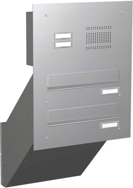 Frabox Edelstahl Briefkastenanlage Mauerdurchwurf mit Klingeln Modell EM2