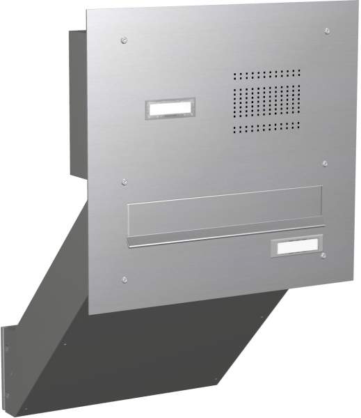 Frabox Edelstahl Briefkastenanlage Mauerdurchwurf mit Klingeln Modell EM2