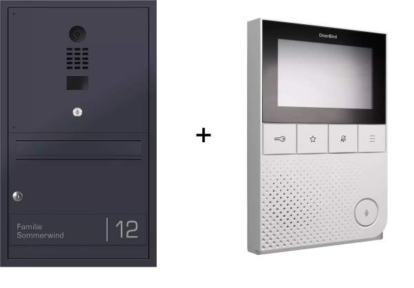 Frabox Unterputz-Briefkasten OLEVA mit DoorBird-Videotechnik &amp; Doorbird Innenstation