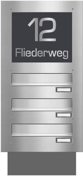 Frabox Edelstahl Mauerdurchwurf Briefkastenanlage LUIS