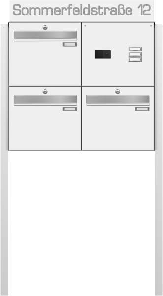 Frabox Freistehende Briefkastenanlage LUIS inklusive Comelit Videotechnik