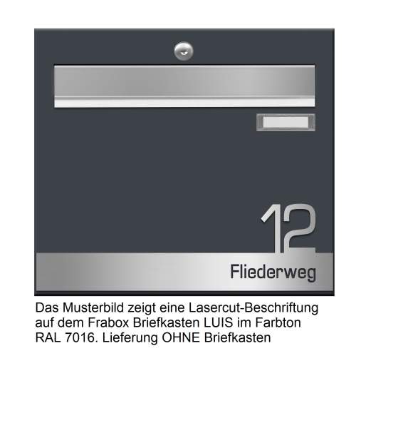 Frabox ® Lasercut-Design 1 Edition Beschriftung für die Montage auf Frabox Briefkästen
